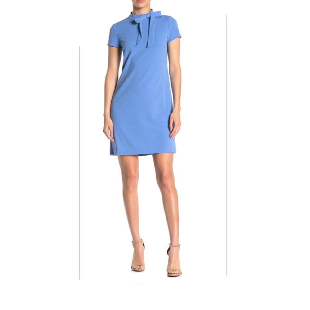 Vince Camuto Neck Bow Tie Scuba Crepe Dress